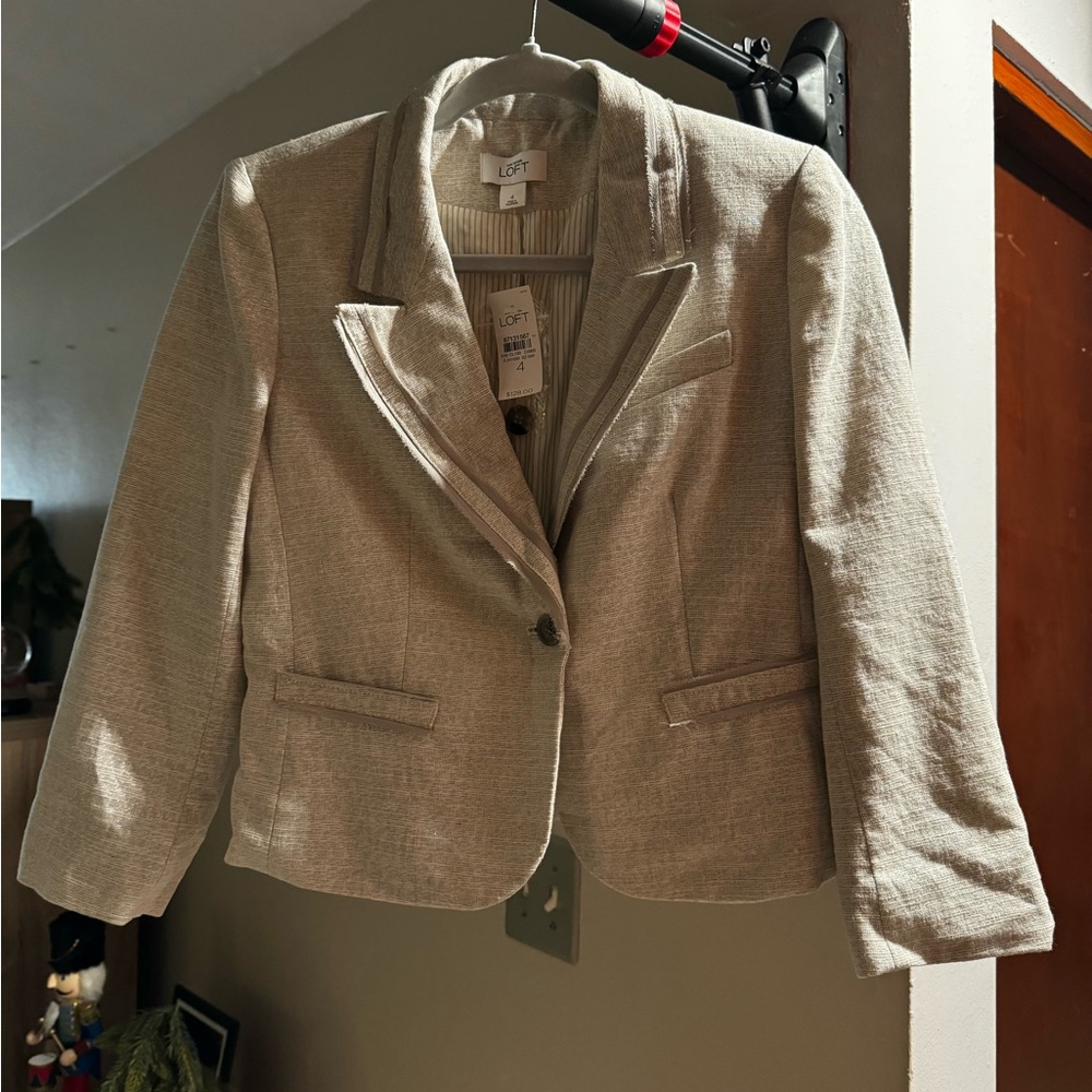 New Women’s Petite Metallic Ann Taylor Loft Blazer (Size 4)